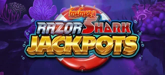 Tampilan visual slot Razor Shark Jackpots dengan tema bawah laut yang dinamis